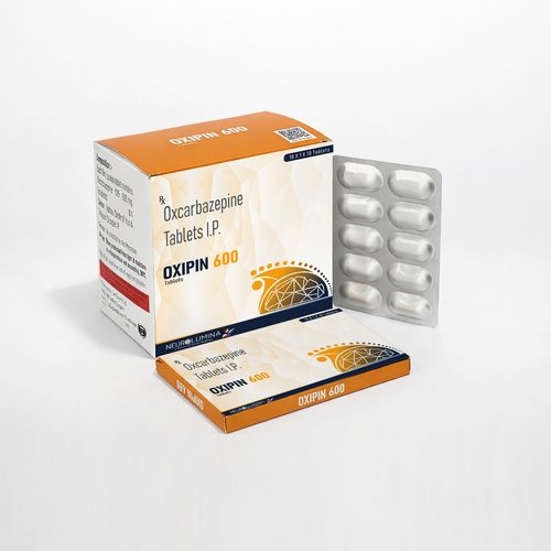 Oxcarbazepine 600 mg PCD Pharma Franchise with healthcare distribution and pharma product packaging.