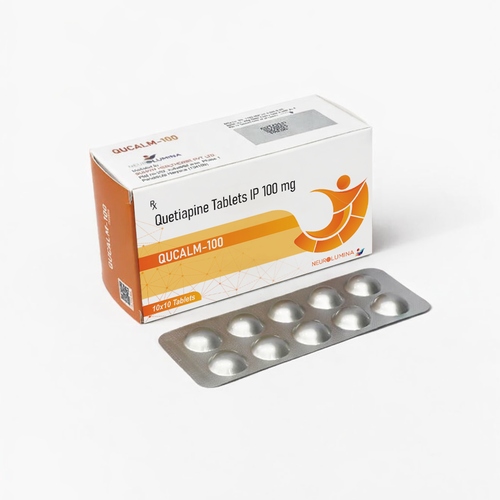 Quetiapine 100 mg PCD Pharma Franchise with pharmaceutical products, healthcare distribution, and modern pharma packaging.