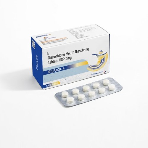 Risperidone 4 mg PCD Pharma Franchise opportunity with pharmaceutical distribution, healthcare marketing support, and modern medicine packaging.