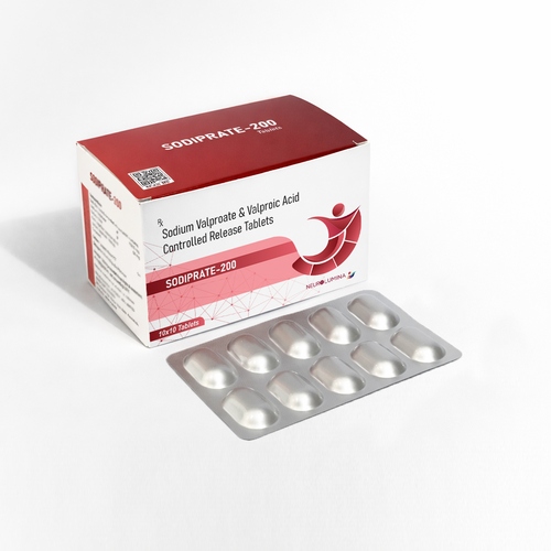 Sodium Valproate & Valproic Acid CR Tabs 200 MG PCD Pharma Franchise with healthcare products, pharma distribution, and professional packaging.